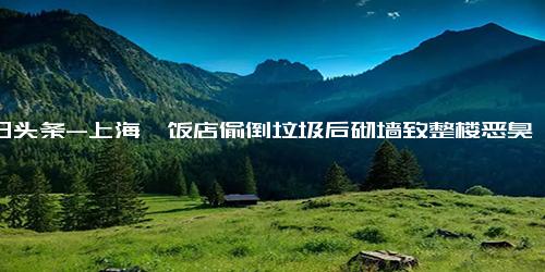 今日头条-上海一饭店偷倒垃圾后砌墙致整楼恶臭 居民曾怀疑是尸体腐烂